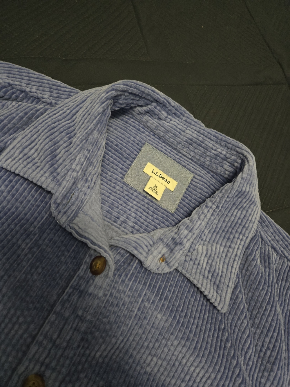 L.L. Bean Men's Corduroy Shirt Jacket in Light Blue